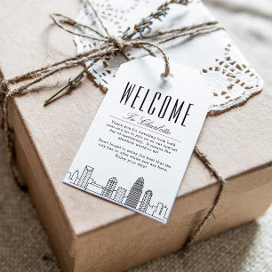 Charlotte Skyline   Welcome Message Gift Tags