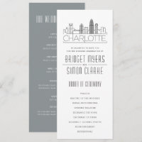 Charlotte Stylised Skyline | Wedding Program