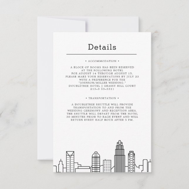 Charlotte Wedding | Guest Details Invitation (Front)