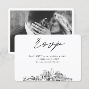 Charlotte Wedding Minimalist Sketch RSVP Enclosure Card