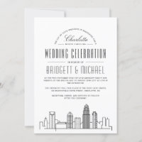 Charlotte Wedding | Modern Deco City Skyline 
