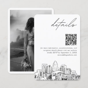 Charlotte Wedding Modern Details QR Code Small Enclosure Card