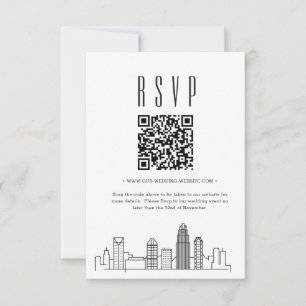 Charlotte Wedding QR code RSVP Card