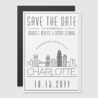 Charlotte Wedding | Stylised Skyline Save the Date
