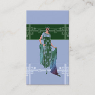 Charlotte's Shawl: 1920s Fashion in Blue & Green Business Card
