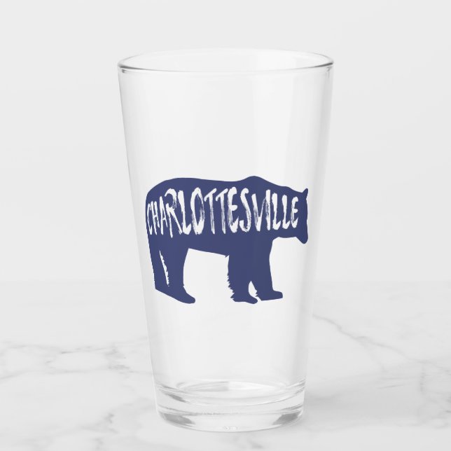 Charlottesville Virginia Bear Glass (Front)