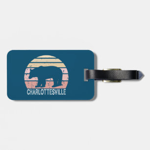 Charlottesville Virginia Retro Bear Luggage Tag