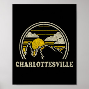 Charlottesville Virginia Va T Shirt Vintage Hiking Poster