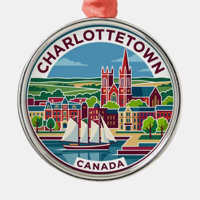 Charlottetown Canada Metal Tree Decoration (Front)