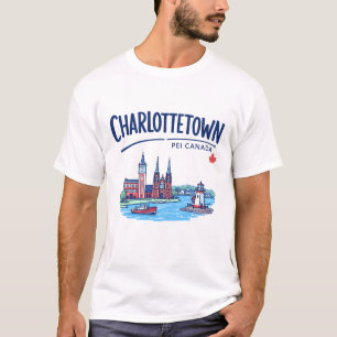 Charlottetown PEI Canada Cute Colorful Landscape T-Shirt