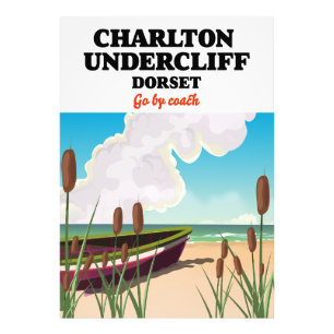 Charlton Undercliff Beach, Dorset travel poster