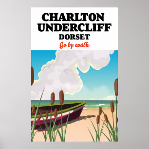 Charlton Undercliff Beach, Dorset travel poster