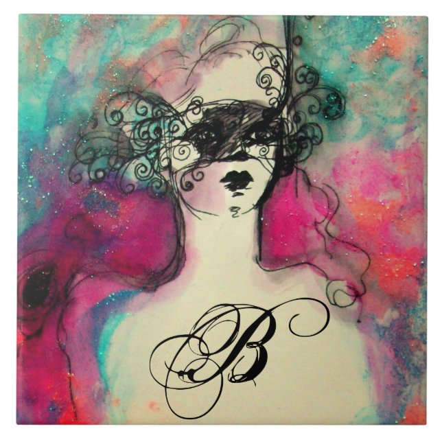 CHARM Beauty With Mask Monogram Tile (Front)