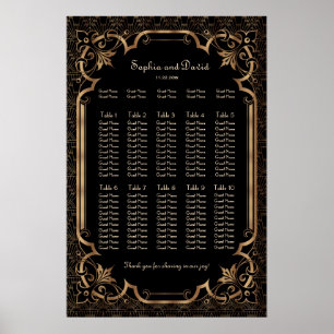 Charm Black Great Gatsby Art Deco Seating Chart