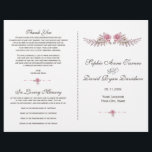 Charm Burgundy Red Marsala Floral Wedding Program<br><div class="desc">Unique,  romantic design featuring soft watercolor roses and leaves,  on a white background. It fits for many life events on all seasons. Use Customise tool to add your info. Matching items can be found in my Maroon Watercolor Floral Collection.</div>