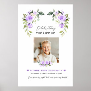 Charm Celebration Of Life Photo Funeral Memorial Poster
