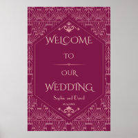 Charm Cooper Great Gatsby Wedding Welcome Sign