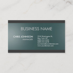 Charm Dark Slate Grey Plain Modern Business Card