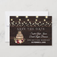Charm Fall Burgundy Floral Wine Barrel Wedding