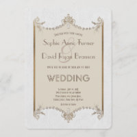 Charm Flourish Art Deco 20s White Leather Wedding