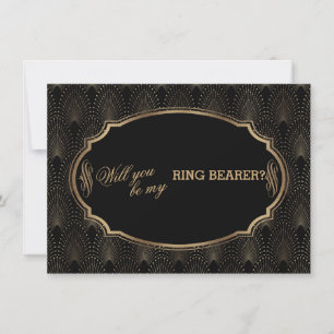 Charm Great Gatsby Art Deco Wedding Ring Bearer Invitation