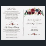 Charm Merlot Navy Blue Floral Wedding Program<br><div class="desc">Elegant card design featuring gorgeous watercolour merlot & navy blue flowers bouquets, floral divider, beautiful handwriting script and special fonts. It could be a great choice for any season wedding, especially, for fall weddings and winter. Use Customise tool to add your info, make changes. For matching items, please, visit my...</div>
