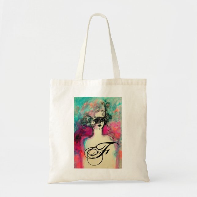 CHARM MONOGRAM / Mysterious Beauty with Mask Tote Bag (Front)