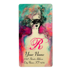 CHARM MONOGRAM ,pink green black blue