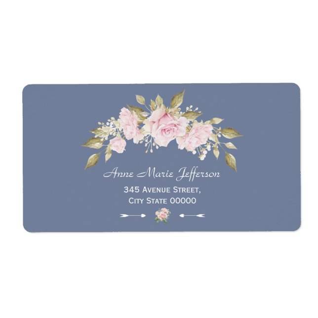 Charm Pink Floral Dusty Blue Wedding (Front)