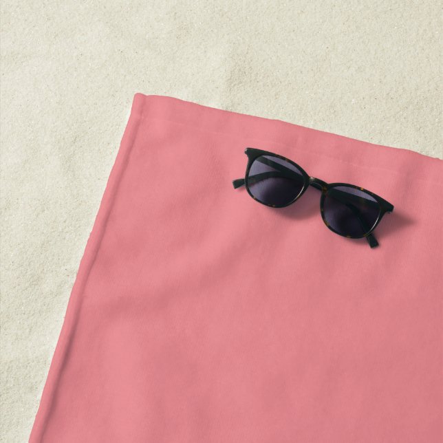 Charm Pink Solid Colour Beach Towel (In Situ)