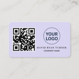 Charm QR Code Business Logo Lavender Professional  Card