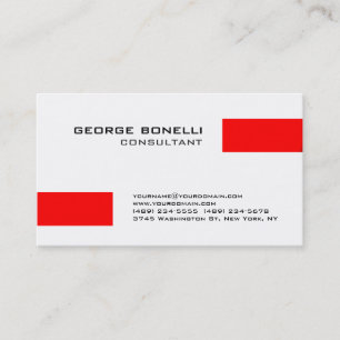 Charm Red Stripes White Consultant Business Card