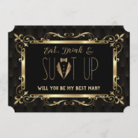 Charm Roaring 20s Gold Art Deco Be my Best Man
