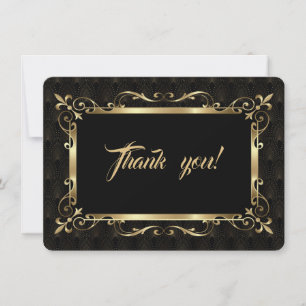 Charm Roaring 20s Gold Art Deco Wedding Thank You
