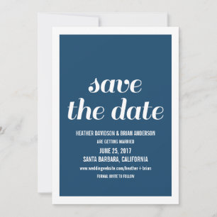 Charm Save the Date Invite, Dark Blue Invitation