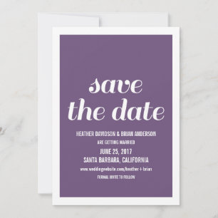 Charm Save the Date Invite, Purple Invitation