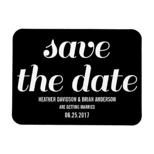 Charm Save the Date Magnet, Black Magnet