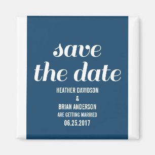 Charm Save the Date Magnet, Dark Blue Magnet