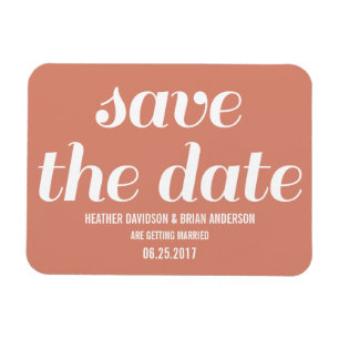 Charm Save the Date Magnet, Orange Magnet