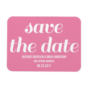 Charm Save the Date Magnet, Pink Magnet