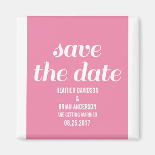 Charm Save the Date Magnet, Pink Magnet