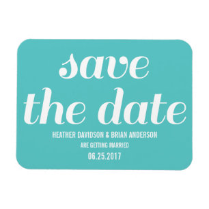 Charm Save the Date Magnet, Turquoise Magnet