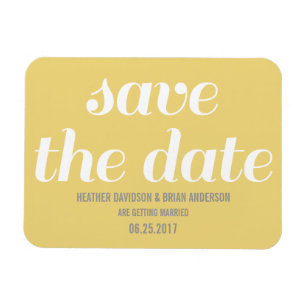 Charm Save the Date Magnet, Yellow Magnet