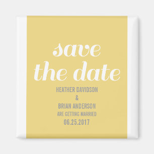 Charm Save the Date Magnet, Yellow Magnet