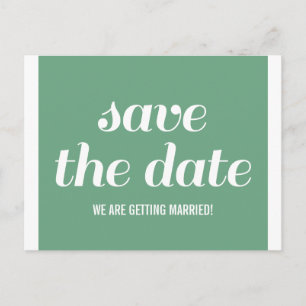 Charm Save the Date Postcard, Green Announcement Postcard