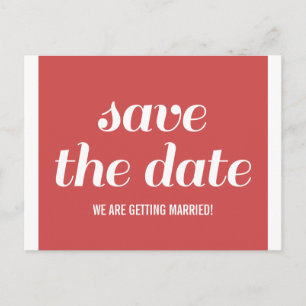 Charm Save the Date Postcard, Red Announcement Postcard