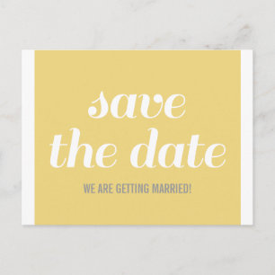 Charm Save the Date Postcard, Yellow Announcement Postcard