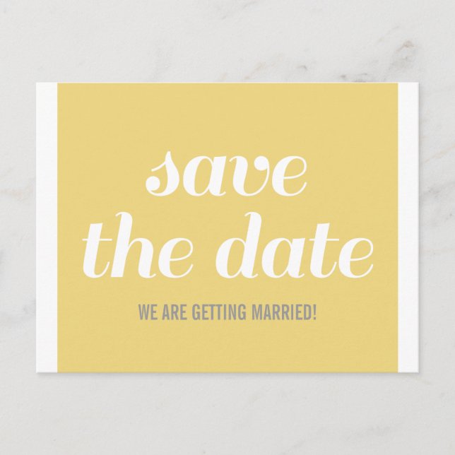 Charm Save the Date Postcard, Yellow Announcement Postcard (Front)