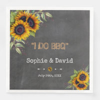 Charm Watercolour Sunflowers Chalkboard I DO BBQ