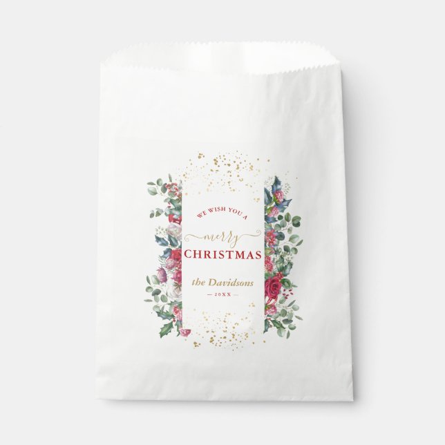 Charm We Wish You A Merry Christmas Wreath  Favour Bags (Front)